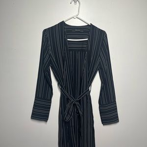 Beautiful navy blue coverup with fabric belt